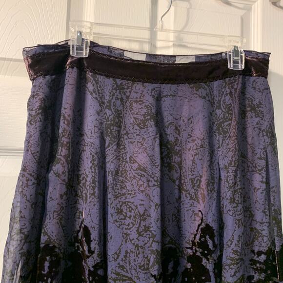 Elie Tahari Women's Velvet Burnout Raven Skirt Size 14 NEW Purple Whimsigoth - Picture 3 of 8